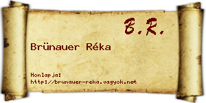 Brünauer Réka névjegykártya